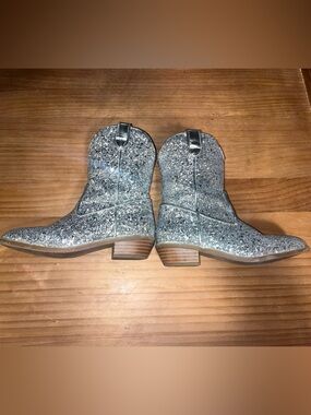DV by Dolce Vita Silver Glitter Cowgirl Boots